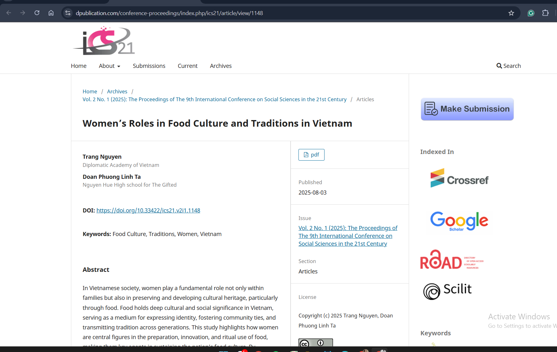 Woman's Role in Food Culture and Traditions in VietNam